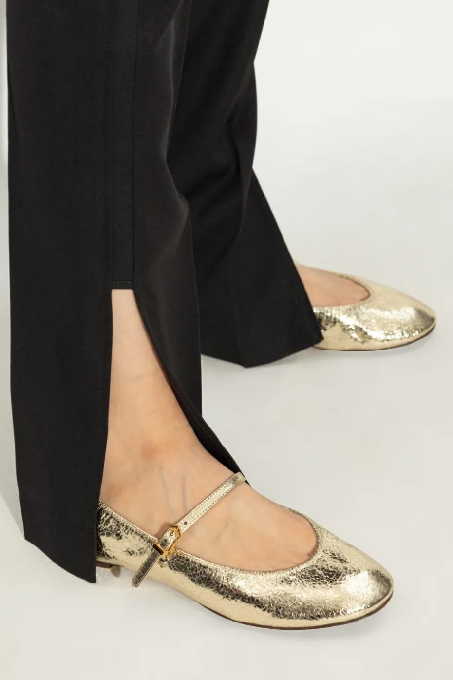 Lanvin ZŁOTY Baleriny `Mary Jane`