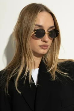Linda Farrow ZŁOTY Okulary przeciwsłoneczne
