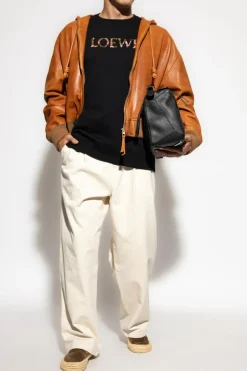Loewe CZARNY Bluza z kolorowo wyszytym logo