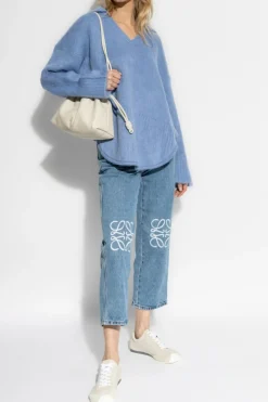 Loewe NIEBIESKI Wełniany sweter