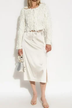 LoveShackFancy BIAŁY Kardigan `Carol`