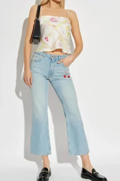 LoveShackFancy NIEBIESKI Jeansy `Sami`