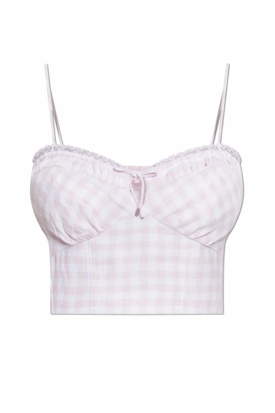 LoveShackFancy RÓŻOWY Lniany top `Amorana`