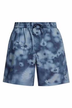 Maison Kitsuné NIEBIESKI Szorty z motywem kwiatowym