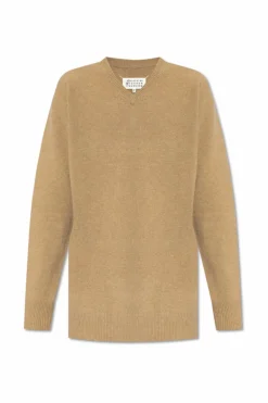 Maison Margiela beżowy Wełniany sweter