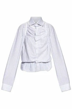 Maison Margiela BIAŁY Koszula ze wzorem w pasy