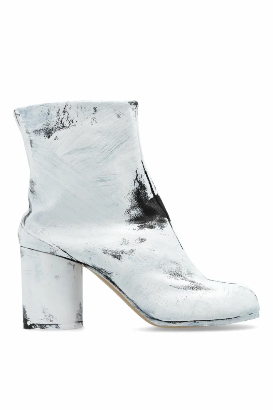 Maison Margiela BIAŁY Skórzane botki `Tabi`
