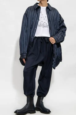 Maison Margiela BIAŁY T-shirt z wyszytym logo
