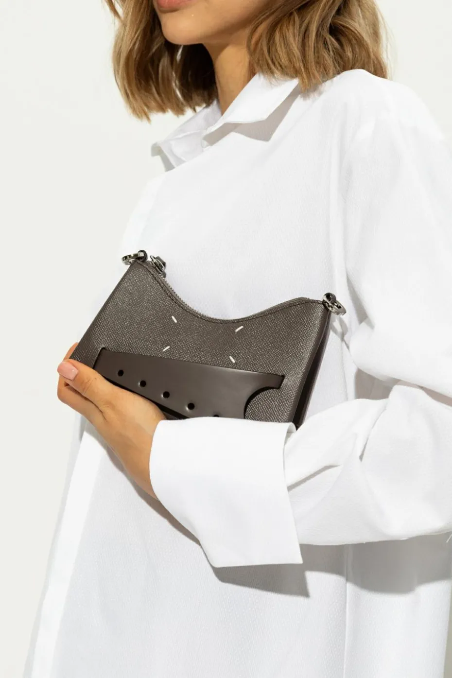 Maison Margiela BRĄZOWY Torba na ramię `Snatched Micro`