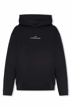 Maison Margiela CZARNY Bawełniana bluza z logo