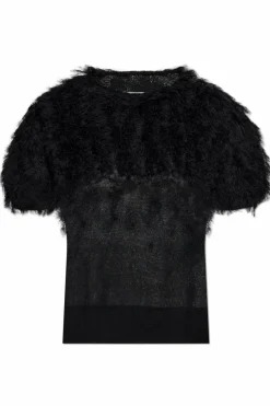 Maison Margiela CZARNY Jedwabny top