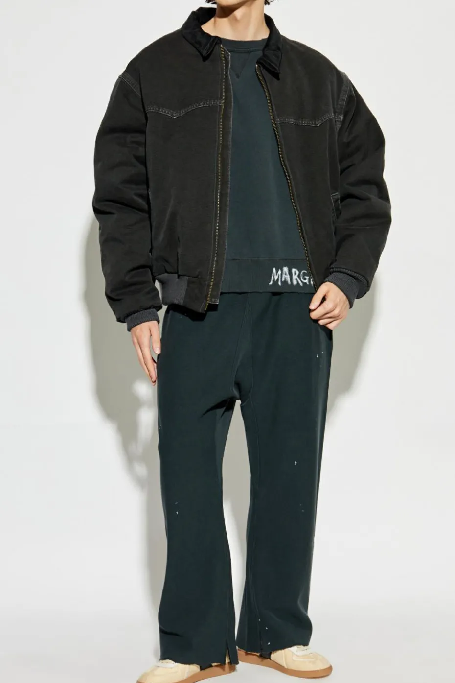 Maison Margiela CZARNY Kurtka z kołnierzem