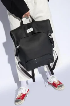 Maison Margiela CZARNY Plecak z logo