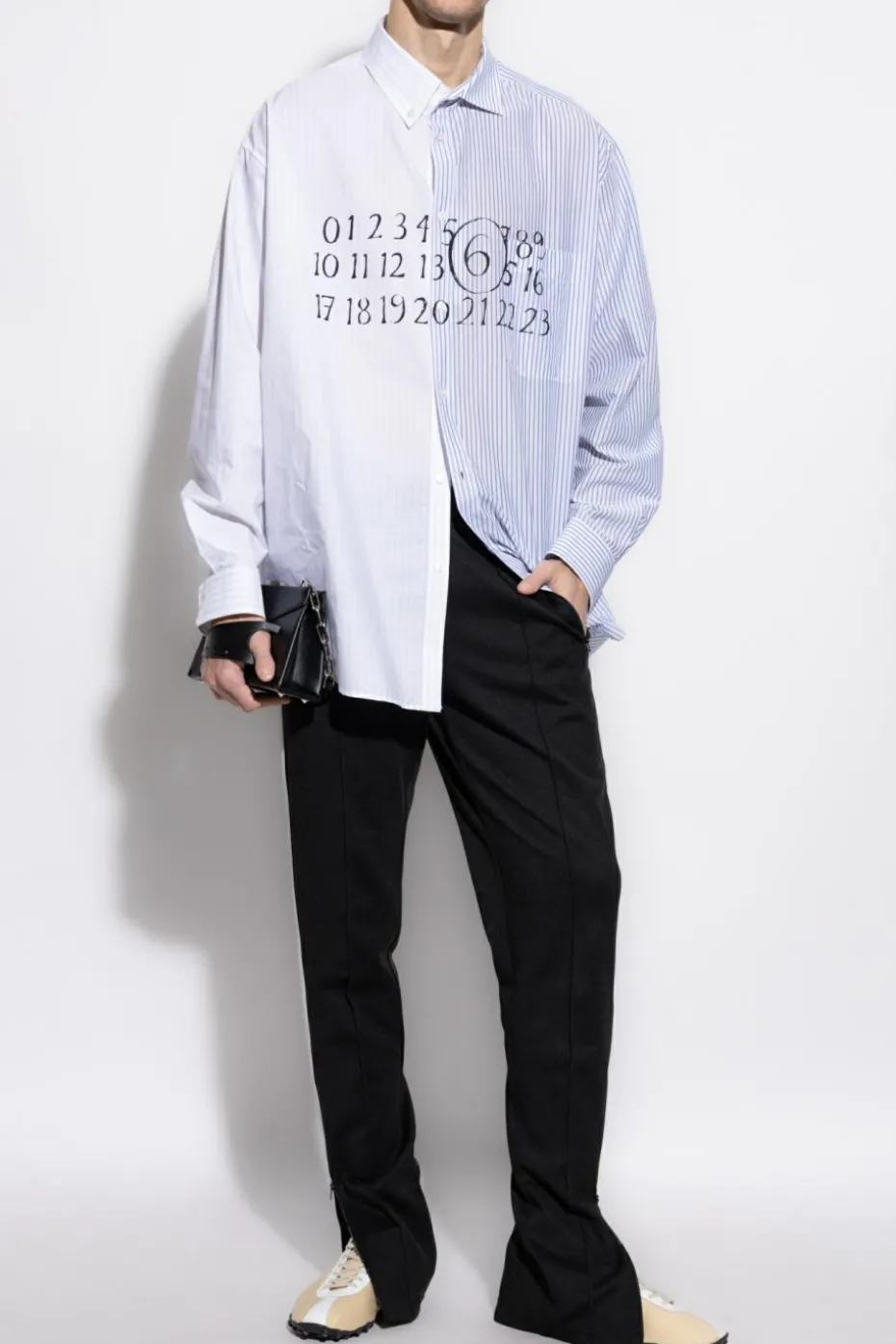 Maison Margiela CZARNY Spodnie z lampasami