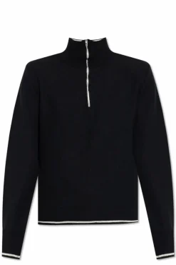 Maison Margiela CZARNY Sweter z dekoltem zapinanym na zamek