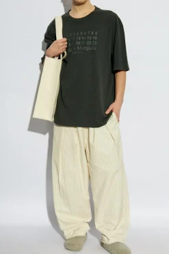 Maison Margiela CZARNY T-shirt z nadrukowanym logo