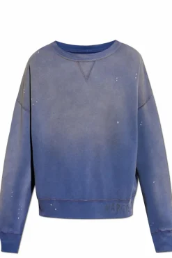 Maison Margiela FIOLETOWY Bluza z efektem vintage