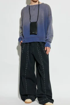 Maison Margiela FIOLETOWY Bluza z efektem vintage