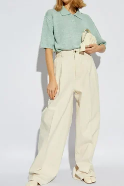 Maison Margiela kremowy Spodnie z kieszeniami