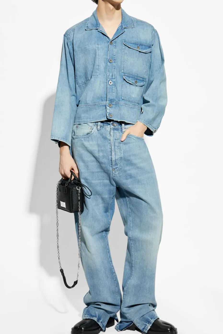 Maison Margiela NIEBIESKI Lekka jeansowa kurtka