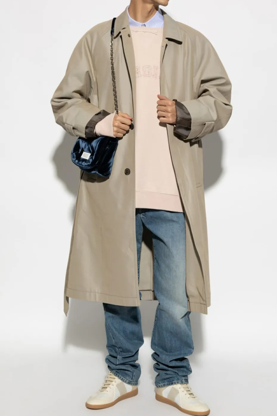Maison Margiela RÓŻOWY Bluza z efektem `vintage`