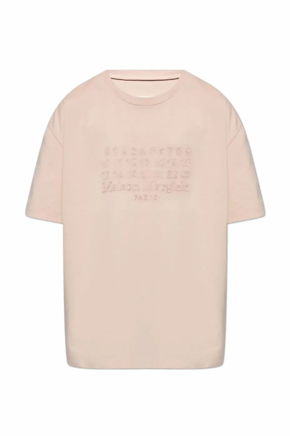 Maison Margiela RÓŻOWY T-shirt z logo