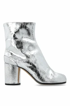 Maison Margiela SREBRNY Botki na obcasie `Tabi`