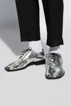Maison Margiela SREBRNY Skórzane buty `Tabi`