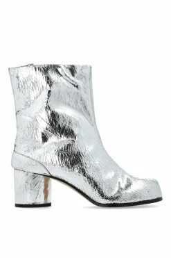 Maison Margiela SREBRNY Skórzane botki `Tabi`