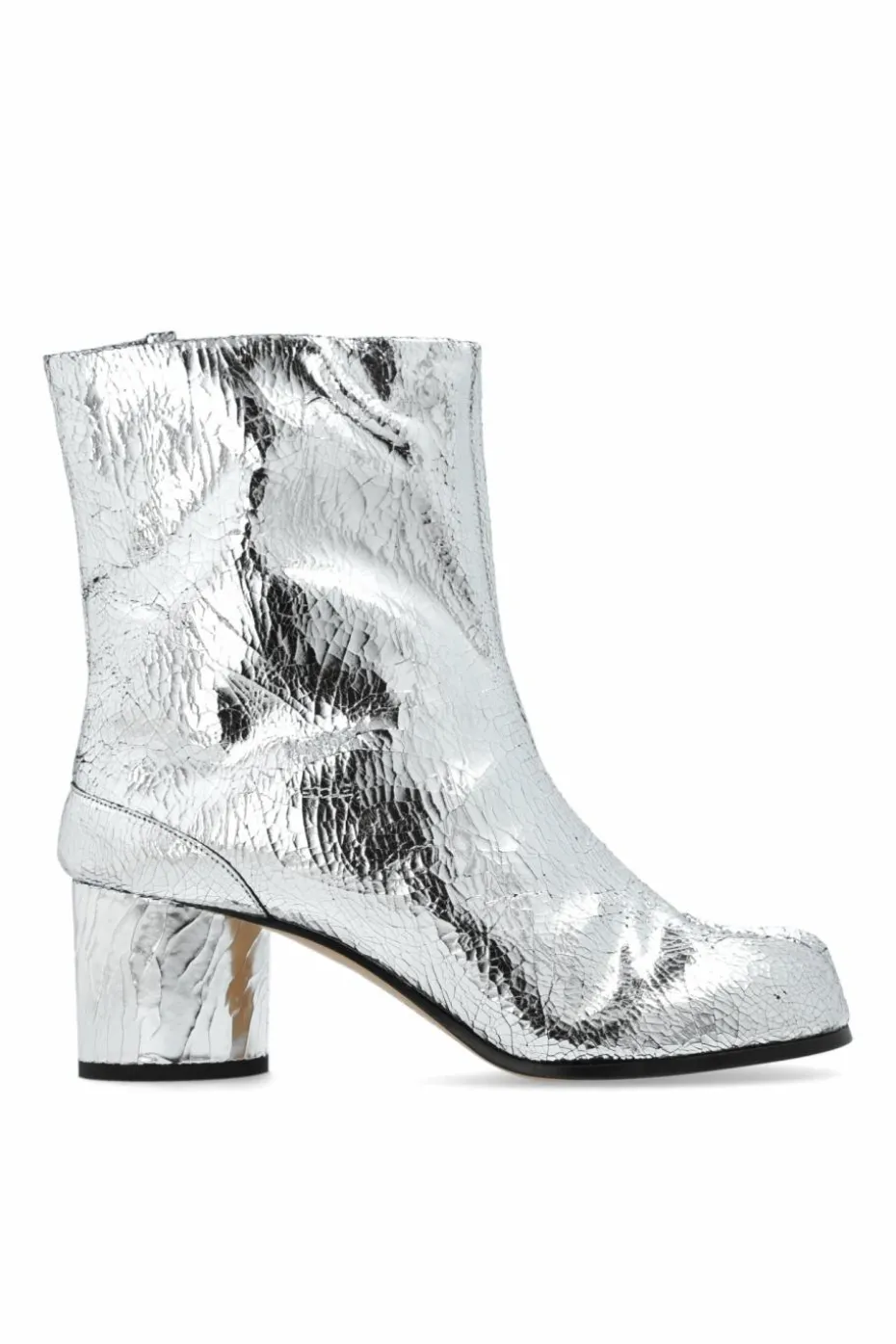 Maison Margiela SREBRNY Skórzane botki `Tabi`