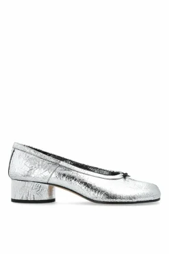 Maison Margiela SREBRNY Skórzane buty na obcasie `Tabi`