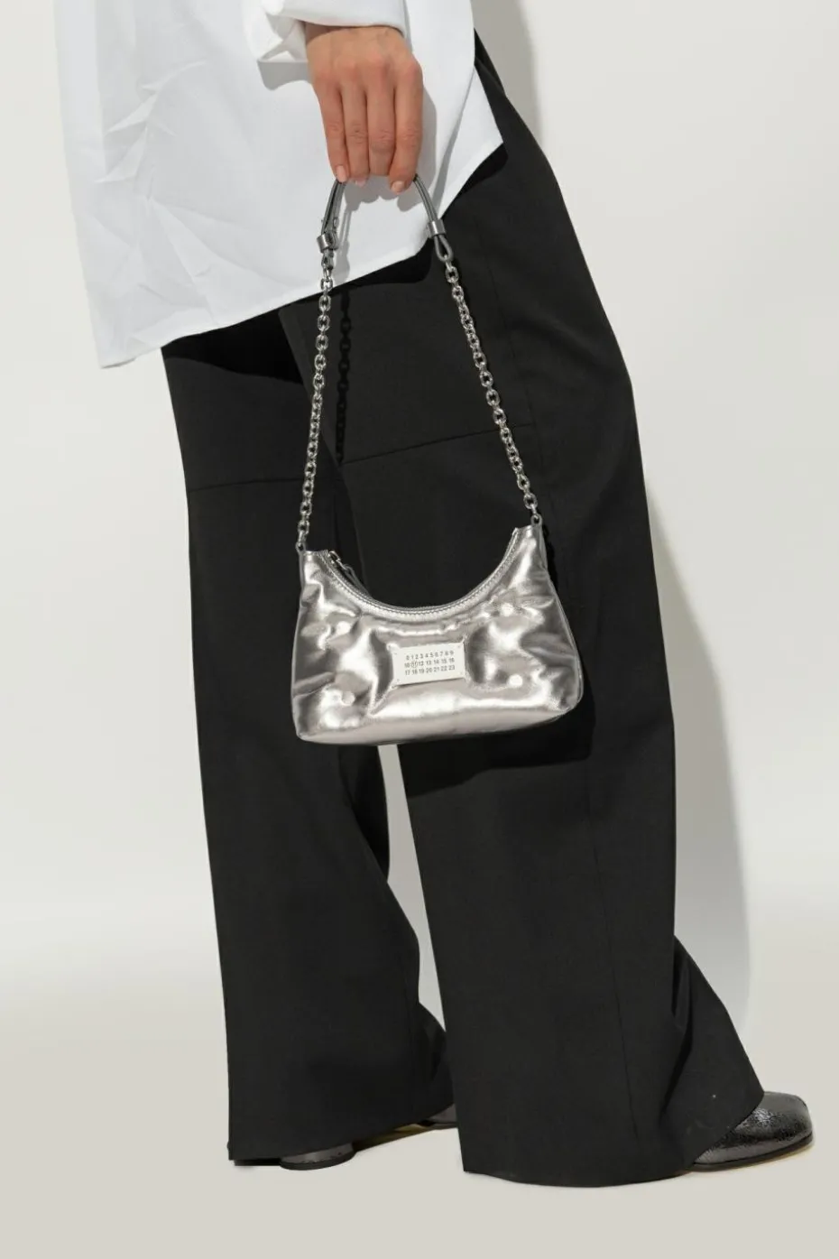 Maison Margiela SREBRNY Torba na ramię `Glam Slam Micro`
