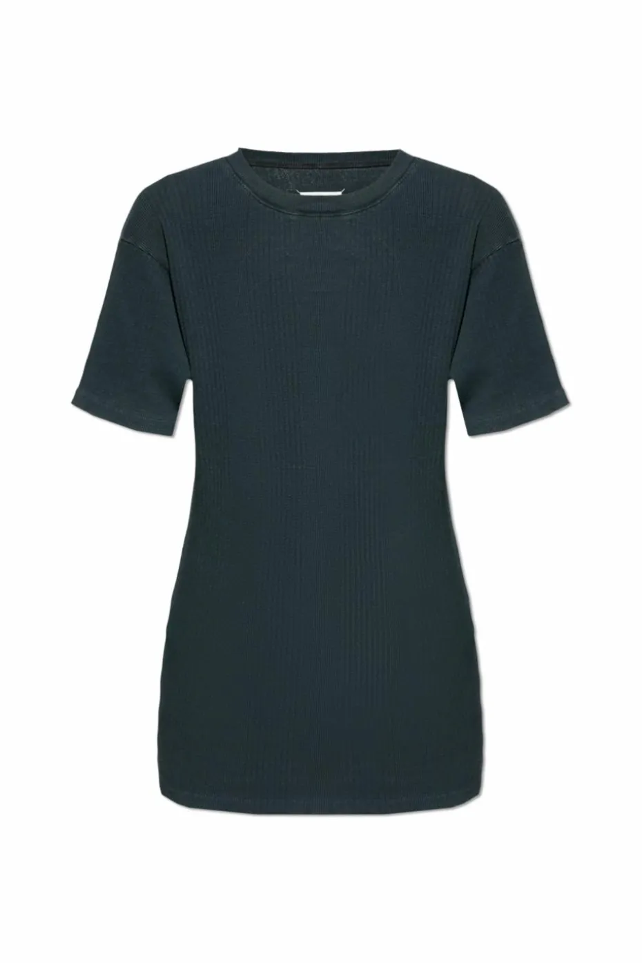 Maison Margiela SZARY Bawełniany prążkowany t-shirt