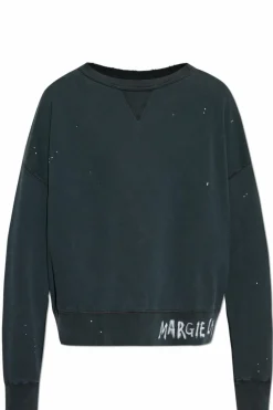 Maison Margiela SZARY Bluza z efektem plam