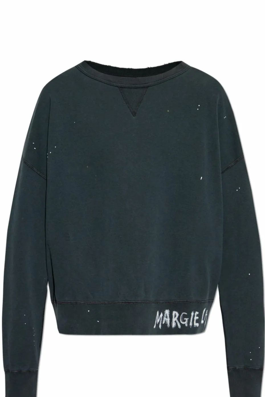 Maison Margiela SZARY Bluza z efektem plam