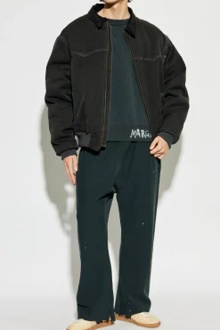Maison Margiela SZARY Spodnie z efektem plam