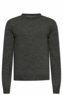 Maison Margiela SZARY Sweter z naszytymi łatami na łokciach