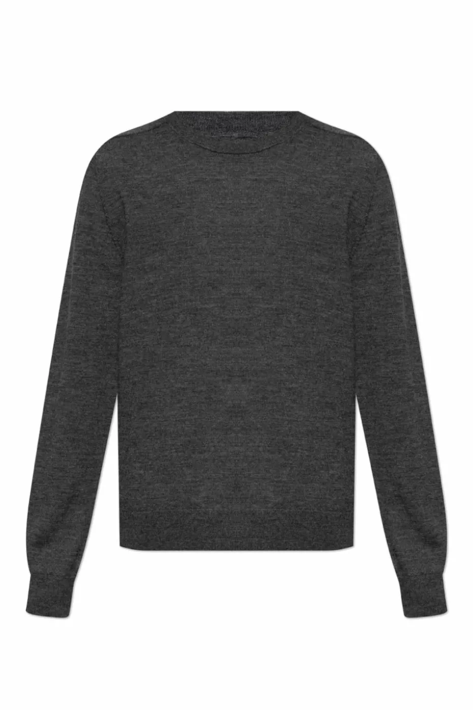 Maison Margiela SZARY Sweter ze skórzanymi łatami na rękawach