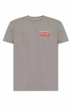 Maison Margiela SZARY T-shirt z logo