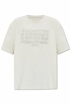 Maison Margiela SZARY T-shirt z logo