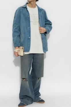 Maison Margiela SZARY T-shirt z logo