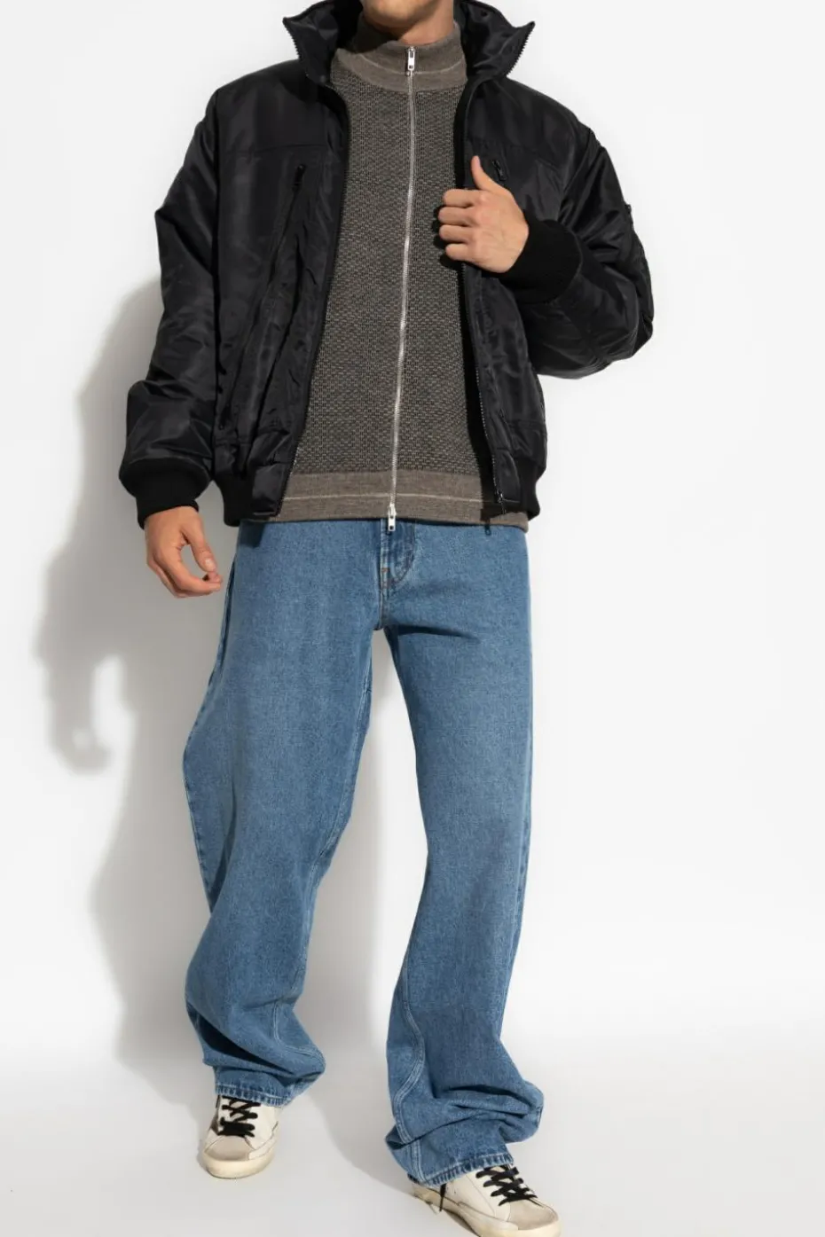 Maison Margiela SZARY Wełniany kardigan