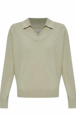 Maison Margiela ZIELONY Wełniany sweter