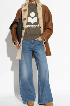 Marant Etoile BRĄZOWY Bluza `Moby` ze stójką