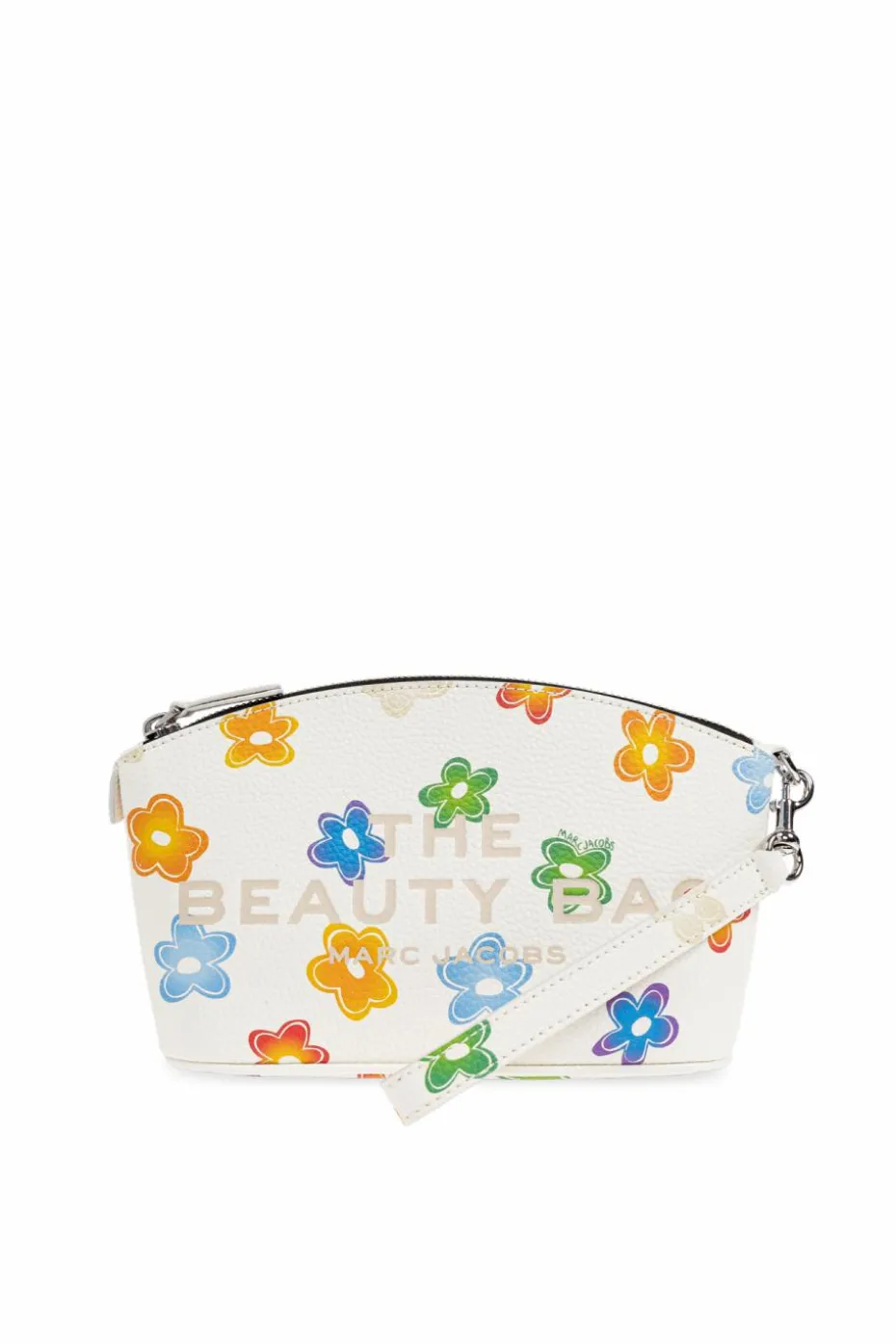 Marc Jacobs BIAŁY Skórzana kosmetyczka z nadrukiem