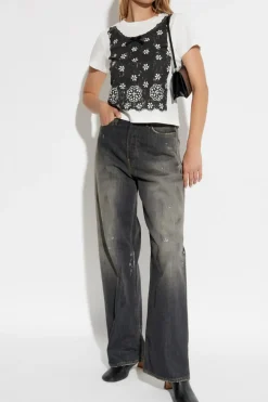 Marc Jacobs BIAŁY T-shirt z nadrukiem
