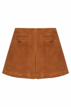 Marc Jacobs BRĄZOWY Zamszowa spódnica
