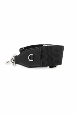 Marc Jacobs CZARNY Pas do torby z monogramem