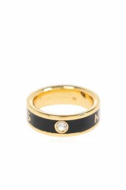 Marc Jacobs CZARNY Pierścień z logo