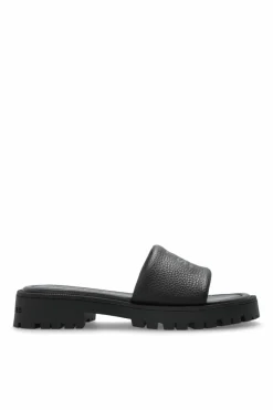 Marc Jacobs CZARNY Skórzane klapki